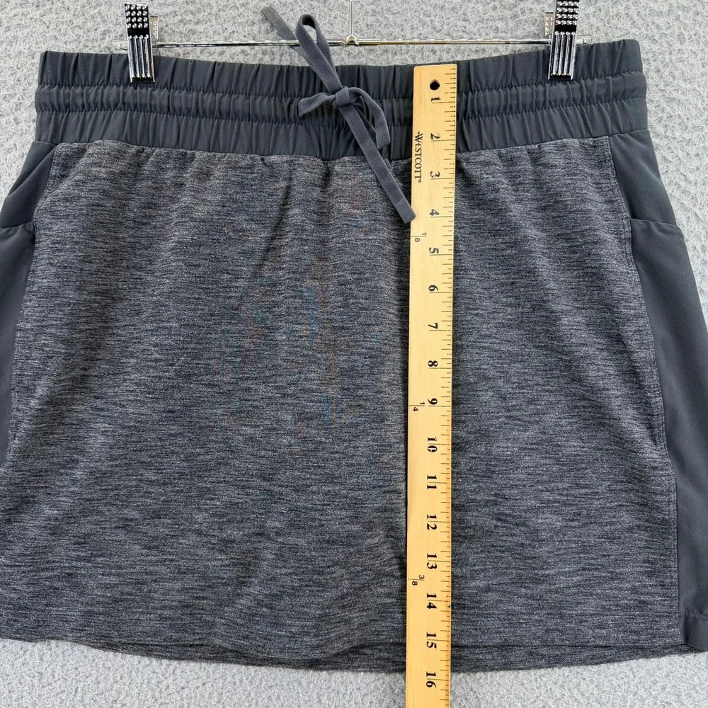 Athleta Womens Active Skort Gray Space Dye Drawstring Pockets Size M Medium